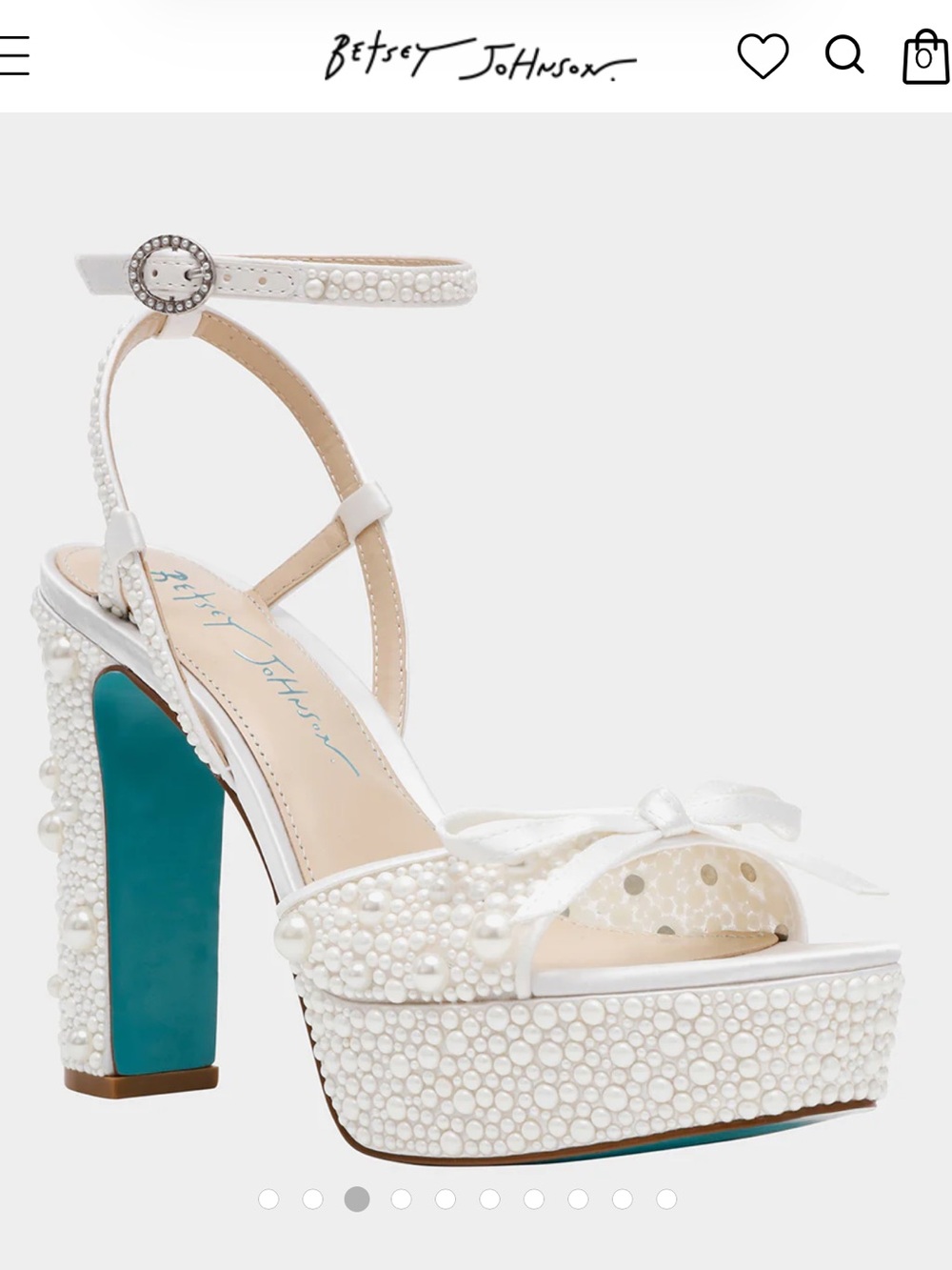 Betsey Johnson pearl platform bride shoes size 9